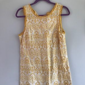 Yellow Shift Sundress with gorgeous stitching